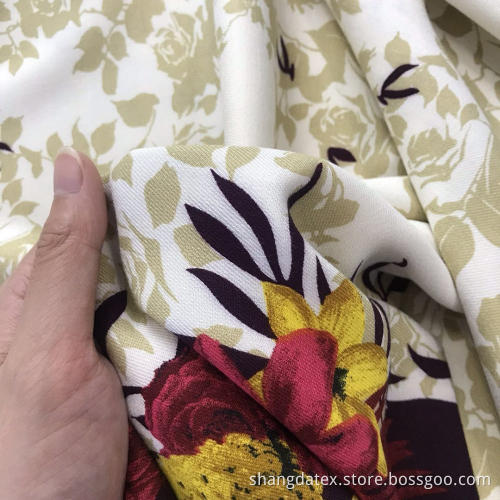 Flower Broder Twill Rayon Screen Print Fabric